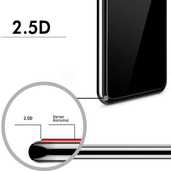 Huawei P30 Lite CaseUp Tam Kapatan Ekran Koruyucu Siyah 3